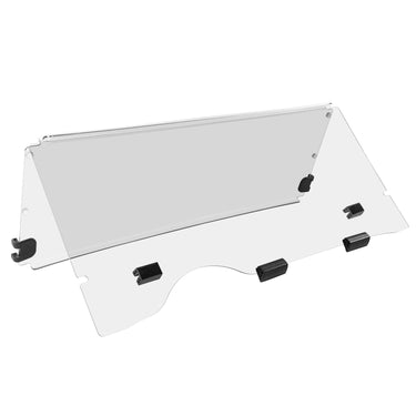 The EZ-GO RXV Folding Windshield (Clear/PMMA) offers great outdoor driving experience with clear visibility and wind protection.