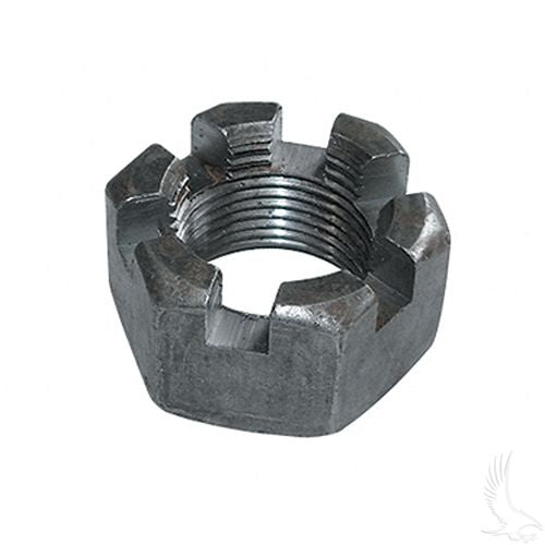 Redhawk Red Hawk HDW-004 slotted nut for 1-inch 1/4 threaded axles on OEM golf carts, suitable for E-Z-GO models.