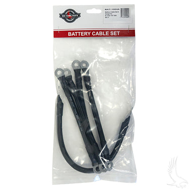 Red Hawk BAT-1004A Battery Cable Set Premium 4-Gauge For EZGO Med TXT 94 Plus Golf Carts