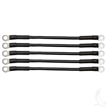 Red Hawk Battery Cable BAT1010 9 Inch 6 Gauge Black 5 Pack Heavy Duty Auto Marine Electrical Cable