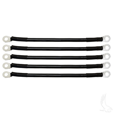 Red Hawk Battery Cable Pack BAT 1010A 5 Pack 9 Inch 4 Gauge Black For Automotive Marine Industrial