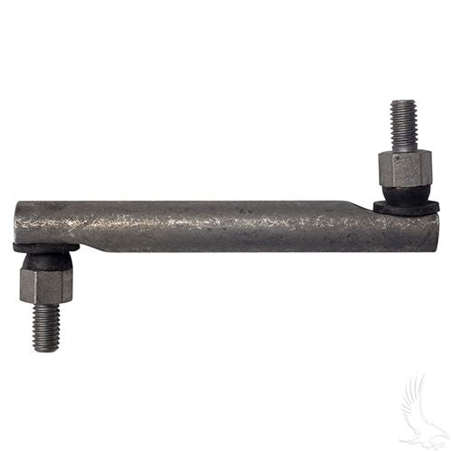 Redhawk OEM Brake Release Linkage Rod for EZGO golf carts, black metal replacement part showing attachment points and rod length.