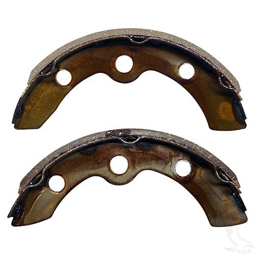 Red Hawk brake shoes set for Yamaha Drive2 15, pack of 2, durable brake shoes for scooter brake system.