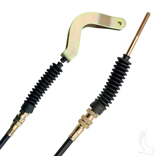 Redhawk CBL-019 forward and reverse cable for EZ-GO Workhorse golf carts, 45.25 inches long, showing the cable's connectors and length.