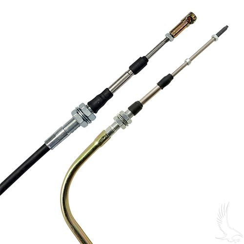 Redhawk OEM CBL-055 forward and reverse cable for EZGO 4-cycle gas golf carts, 2002+, shown with connectors and cable length