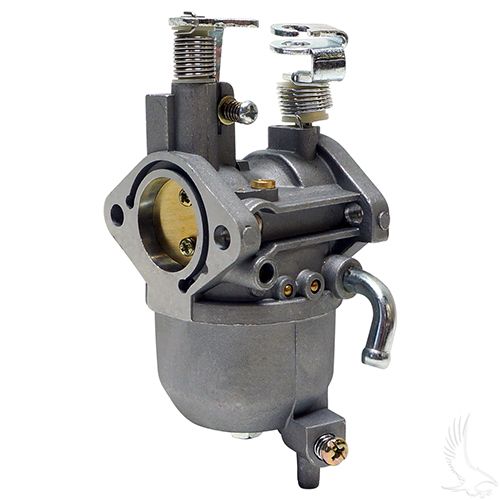 Redhawk carburetor CARB039A for EZGO RXV and Kawasaki TXT golf carts, showing the calibrated metal components and mounting points.