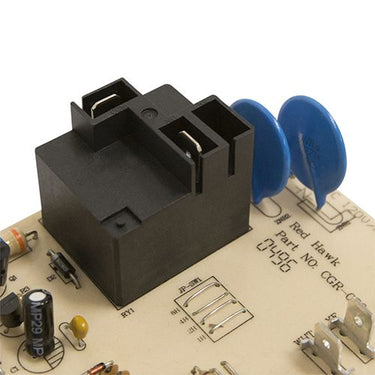 Red Hawk OEM CGR026 charger board for EZGO PowerWise 94+ golf carts, showcasing high-reliability electronic control components.