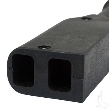 Red Hawk CGR075 golf cart charger handle for EZGO PowerWise chargers, durable replacement part with a red finish.