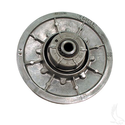 Red Hawk CP-0026 Driven Clutch for EZ-GO golf carts, showing the black clutch assembly with mounting components.