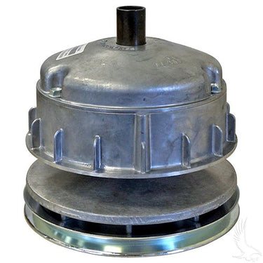 Red Hawk OEM clutch drive for EZGO RXV golf carts, compatible with Kawasaki motors, shown in a close-up image.