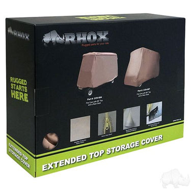 Red Hawk RHOX Storage Cover For 80 Inch Top Golf Carts With Rear Seat All Weather Protection For Golf Cart Owners