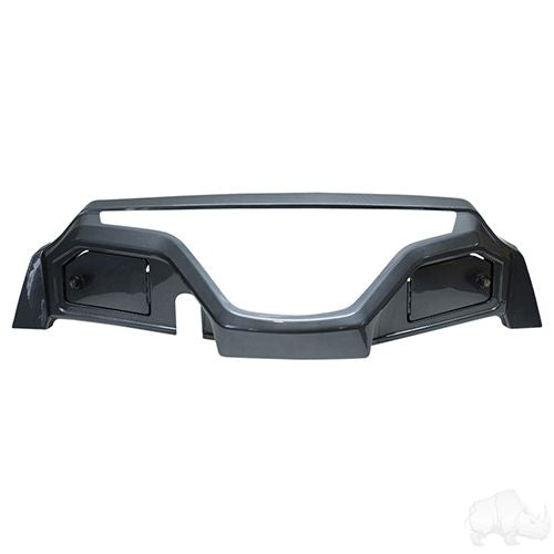 Red Hawk carbon fiber dash for Yamaha Drive2 golf cart, showcasing sleek, durable interior upgrade with a modern finish.