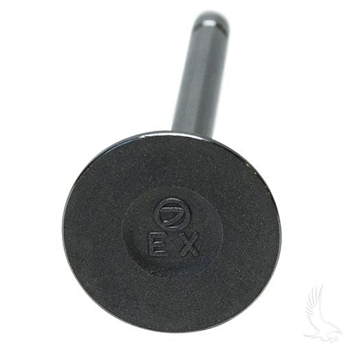 Redhawk ENG-215 exhaust valve for EZ-GO golf carts, 1991-2002, showing metallic valve with valve stem and seat.