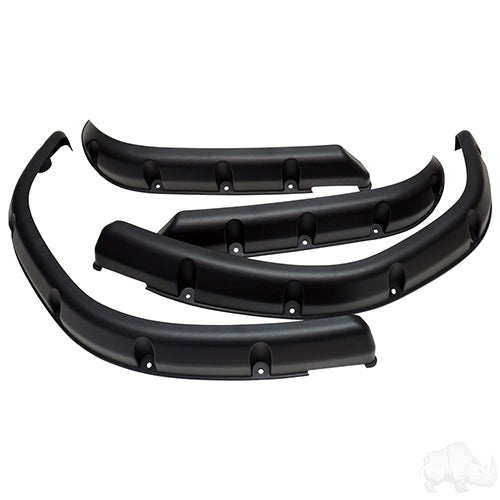 Redhawk Fender Flare Set for EZGO TXT Golf Cart 1995-2013, includes four durable red fenders with OEM fit and style.