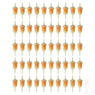 Red Hawk OEM Inline Fuel Filter FIL0014B for Golf Carts 50 Pack EZGO RXV Club Car Yamaha