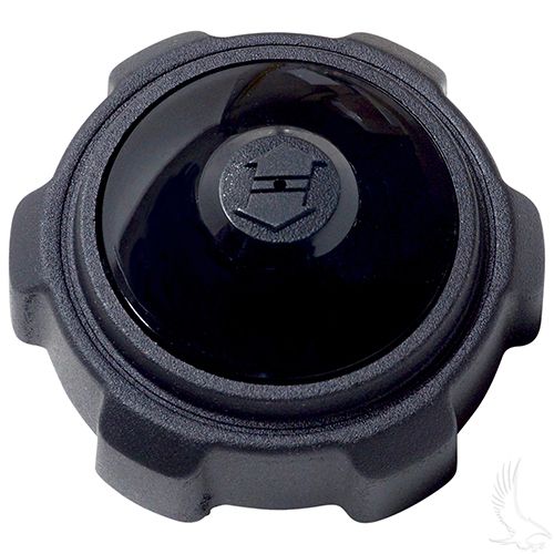 Redhawk OEM vented gas cap for EZ-Go 72+ and Yamaha G16 G20 G22 golf carts, made of durable metal with venting features.
