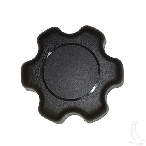 Red Hawk nonvented gas cap for EZGO RXV and TXT golf carts, featuring a secure seal and durable construction.