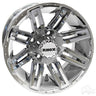 Red Hawk RX265 Chrome 12x7 Wheel Rim ET25 for Golf Carts and UTVs Premium Alloy Durable Chrome Finish and Handling - Rainier Parts