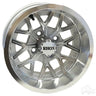 Red Hawk RX284 Wheel Machined Silver 12x6 ET10 For Golf Cart Enthusiasts Premium Build - Rainier Parts