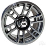 Red Hawk RX391 Gun Metal Wheel 14x7 ET25 for Golf Carts - Rainier Parts