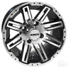 Red Hawk TIR RX265 Golf Cart Wheel 12x7 ET25 Gloss Black Machined Finish Premium Upgrade For Enthusiasts - Rainier Parts