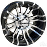 Red Hawk RX270 Machined Black Wheel 12x7 ET25 Center Cap For Golf Carts Durable Sporty Upgrade - Rainier Parts
