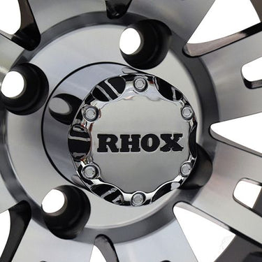 Red Hawk RX270 Machined Black Wheel 12x7 ET25 Center Cap For Golf Carts Durable Sporty Upgrade - Rainier Parts