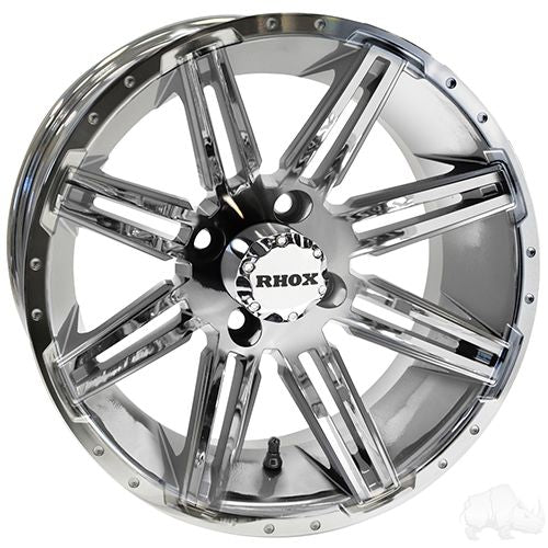 Red Hawk RX275 Chrome Wheel 14x7 ET25 For Golf Cart Enthusiasts Premium Shine And Balanced Handling - Rainier Parts