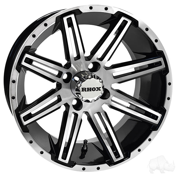 Red Hawk RX275 Wheel Machined Gloss Black 14x7 ET25 For Golf Cart Enthusiasts Premium Performance - Rainier Parts