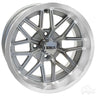 RHOX RX281 Wheel 14x7 Machined Silver ET25 For Golf Carts By Red Hawk Premium Alloy Performance - Rainier Parts