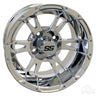 Red Hawk RHOX RX322 Chrome Wheel With Center Cap For Golf Carts 12x7 ET25 Premium Upgrade - Rainier Parts