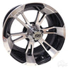 Red Hawk RX340 Golf Cart Wheel 14x7 ET25 Machined Black Finish Center Cap For Golf Cart Enthusiasts - Rainier Parts