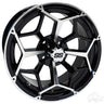 Red Hawk RX384 Wheel 15x7 Gloss Black ET25 For Golf Carts - Rainier Parts