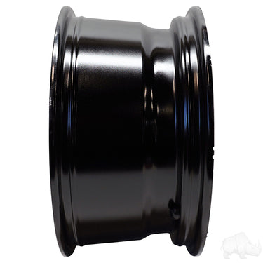Red Hawk RX394 14x7 Gloss Black Machined Wheel ET25 For Golf Carts Bold Premium Performance - Rainier Parts
