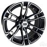 Red Hawk RX397 14x7 ET25 Machined Gloss Black Golf Cart Wheel For Enthusiasts Performance And Style - Rainier Parts