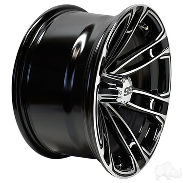 Red Hawk RX397 14x7 ET25 Machined Gloss Black Golf Cart Wheel For Enthusiasts Performance And Style - Rainier Parts