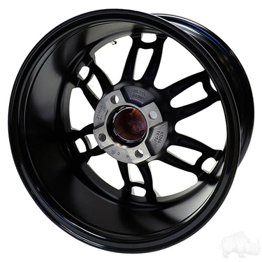Red Hawk RX397 14x7 ET25 Machined Gloss Black Golf Cart Wheel For Enthusiasts Performance And Style - Rainier Parts