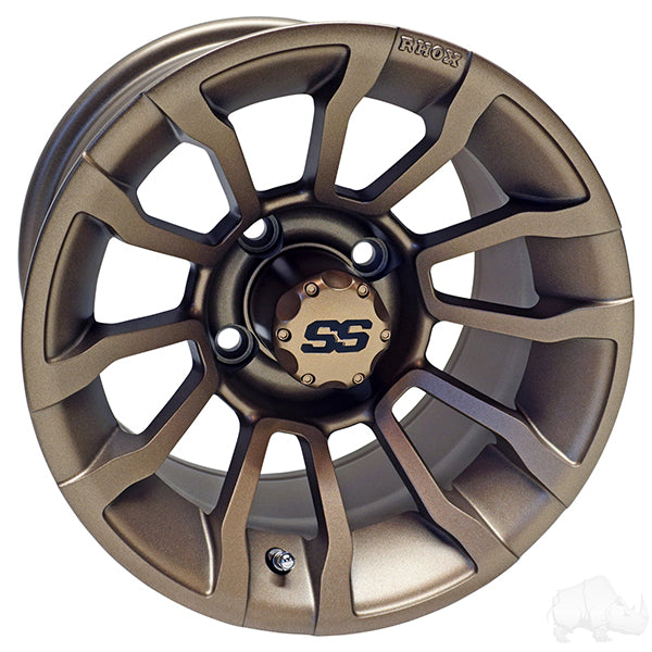 Red Hawk RX401 12x7 Golf Cart Wheel ET25 Machined Gloss Black High Performance Upgrade For Enthusiasts - Rainier Parts