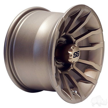 Red Hawk RX401 12x7 Golf Cart Wheel ET25 Machined Gloss Black High Performance Upgrade For Enthusiasts - Rainier Parts