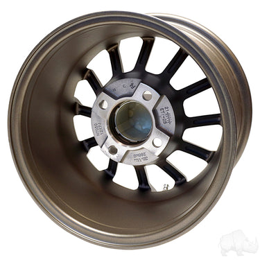 Red Hawk RX401 12x7 Golf Cart Wheel ET25 Machined Gloss Black High Performance Upgrade For Enthusiasts - Rainier Parts