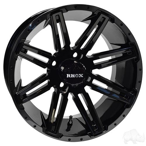RHOX RX275 Wheel Gloss Black 14x7 ET25 For Golf Carts Enthusiasts By Red Hawk Premium Performance - Rainier Parts