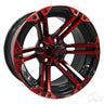 Red Hawk RHOX RX354 14x7 ET25 Wheel Black Red Finish Center Cap for Golf Cart Enthusiasts Worldwide - Rainier Parts