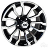 RHOX RX402 14x7 Machined Gloss Black Wheel ET25 For Golf Carts By Red Hawk Premium Upgrade - Rainier Parts