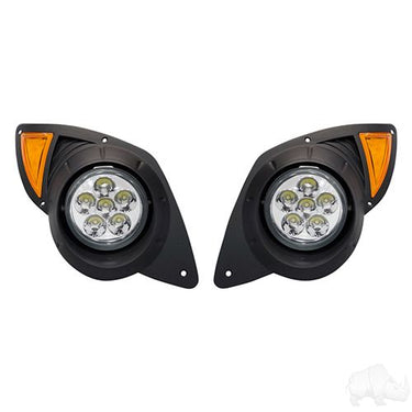 Red Hawk LED Headlights LGT317L Premium Factory Style Bezels For Yamaha Drive 2007 to 2016