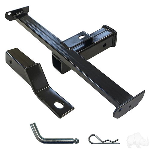Redhawk RHOX bumper hitch for EZGO RXV golf carts, OEM hitch-16 model, durable red finish, suitable for 2008 and newer models