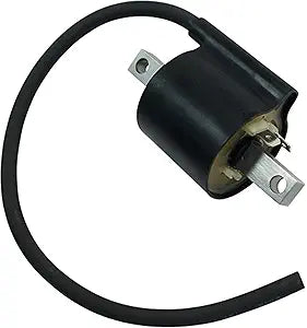 Red Hawk ENG118 ignition coil for Yamaha G8 G14 golf carts, showing the durable, high-quality coil with mounting components.