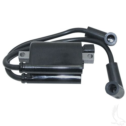 Redhawk ENG-110 ignition coil for EZGO gas golf carts, replacement part for models 2003-2008, shown with coil and wiring.