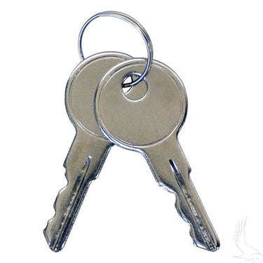 Red Hawk KEY50 OEM key switch for EZGO golf carts, with two terminals, designed for 81-older models.