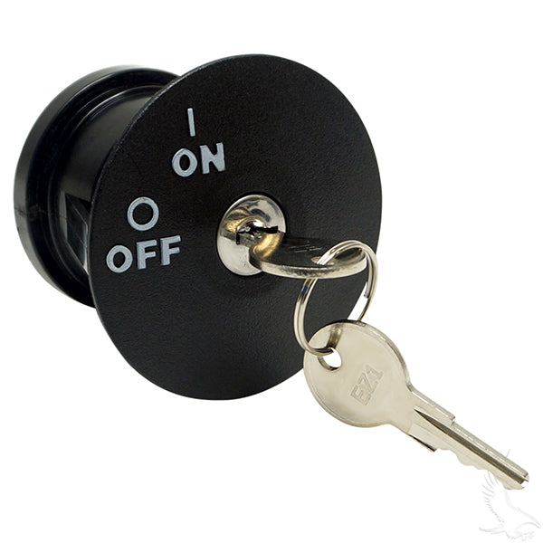 Redhawk KEY66 key switch for EZGO golf carts, secure and reliable vehicle start switch for RXV gas models.