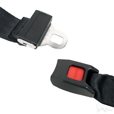 Red Hawk Seat Belt SEAT 2000 60 Inch Fully Extended Black Lap Belt Universal Fit for Golf Carts UTVs